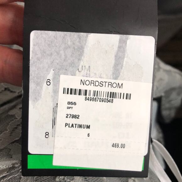 La Femme Platinum Portrait Neckline Lace Embellished Trumpet Gown 6 Style 27972 - Picture 6 of 10